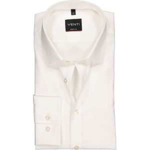 VENTI - Body Fit Overhemd - Beige - Popeline - Strijkvriendelijk
