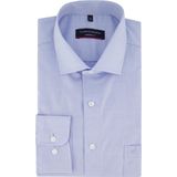 CASA MODA - Blauw Effen Overhemd - 100% Katoen - Kent Kraag - Lange Mouwen