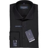 CASA MODA - Modern Fit Overhemd - Zwart - Mouwlengte 72 cm - Strijkvriendelijk