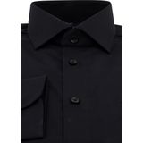 CASA MODA - Modern Fit Overhemd - Zwart - Mouwlengte 72 cm - Strijkvriendelijk