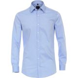 VENTI - Body Fit - Overhemd - Lichtblauw - Strijkvriendelijk, Katoen, Mouwlengte 72 cm, Boordmaat 42