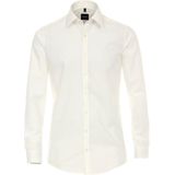 VENTI - Body Fit Overhemd - Beige - Mouwlengte 7 - Strijkvriendelijk
