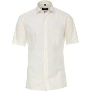 CASA MODA - Modern Fit - Overhemd - Beige / Off-white - Korte Mouw - Strijkvriendelijk