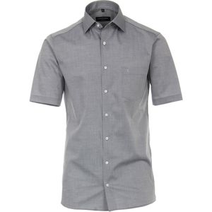CASA MODA Overhemd - Grijs - 100% Katoen - Korte Mouw - Strijkvriendelijk