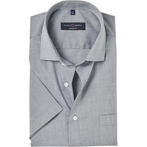 CASA MODA Overhemd - Grijs - 100% Katoen - Korte Mouw - Strijkvriendelijk