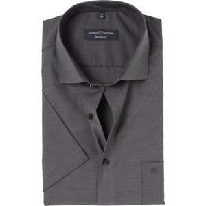 CASA MODA - Modern Fit - Overhemd - Antraciet Grijs - Korte Mouw - Strijkvriendelijk