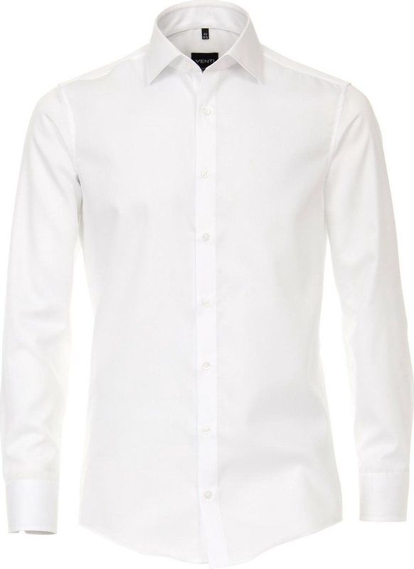 VENTI - Heren Overhemd - Blauw - Twill - Lange Mouwen - Kent Kraag