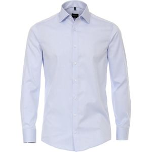 VENTI - Modern Fit - Overhemd - Blauw - Strijkvriendelijk
