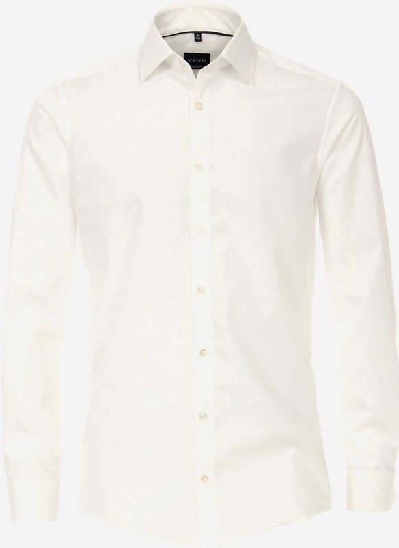 VENTI - Overhemd - Beige - Modern Fit - Popeline - Strijkvrij