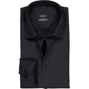 VENTI - Overhemd - Zwart - 100% Katoen - Kent Kraag