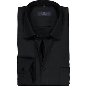 CASA MODA - Comfort Fit Overhemd - Zwart - 100% Katoen