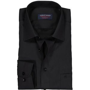 CASA MODA Overhemd - Zwart - 100% Katoen - Kent Kraag - Lange Mouwen
