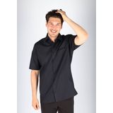 CASA MODA - Comfort Fit Overhemd - Korte Mouw - Zwart - Strijkvrij