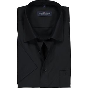 CASA MODA - Comfort Fit Overhemd - Korte Mouw - Zwart - Strijkvrij