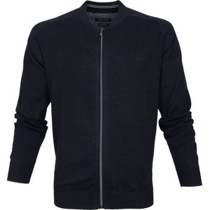 Casa Moda - Vest Zip - Blauw - 100% Pima Katoen - Regular-Fit
