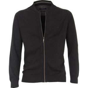 Casa Moda Vest Zip - Donkergrijs - 100% Pima Katoen - Regular-Fit