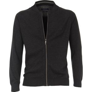 CASA MODA heren vest katoen - met rits - antraciet grijs