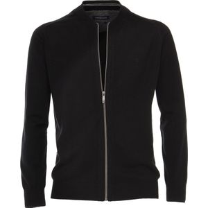 CASA MODA heren vest katoen - met rits - zwart