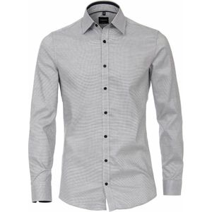 VENTI - Body Fit Overhemd - Donkerblauw - Strijkvriendelijk - Katoen