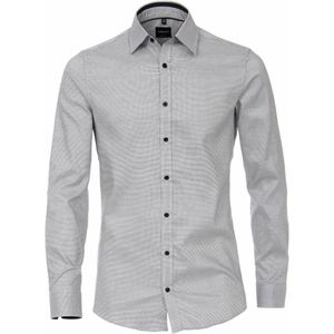 VENTI - Body Fit Overhemd - Donkerblauw - Strijkvriendelijk - Katoen