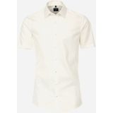 VENTI - Body Fit - Overhemd - Beige - Korte Mouw - Strijkvriendelijk