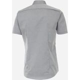 VENTI - Body Fit - Overhemd - Grijs - Korte Mouw - Strijkvriendelijk