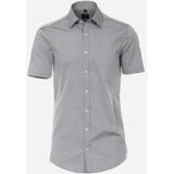 VENTI - Body Fit - Overhemd - Grijs - Korte Mouw - Strijkvriendelijk
