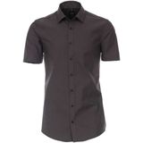 Venti Body Fit Overhemd Korte mouw zilver