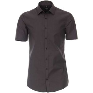 Venti Body Fit Overhemd Korte mouw zilver