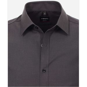 Venti Body Fit Overhemd Korte mouw zilver