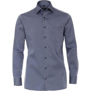CASA MODA - Overhemd - Blauw Twill - Strijkvrij - 100% Katoen