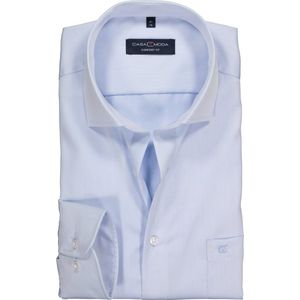 CASA MODA Overhemd - Blauw Effen - 100% Katoen - Kent Kraag - Lange Mouwen