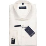 CASA MODA comfort fit overhemd - mouwlengte 72 cm - beige twill - Strijkvrij - Boordmaat: 40