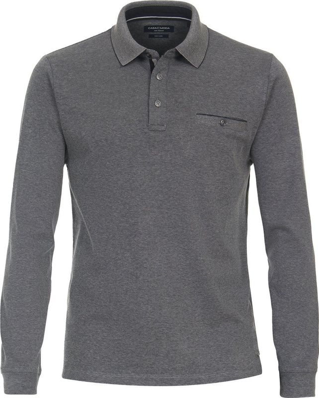 Casa Moda Polo Long Sleeves Grijs - Heren - Longsleeve polo