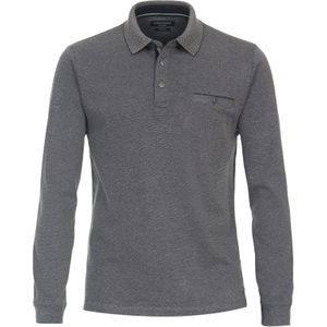 Casa Moda Polo Long Sleeves Grijs - Maat 6XL - Heren - Longsleeve polo