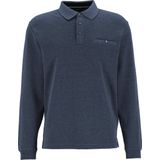 CASA MODA - Comfort Fit Polo - Blauw - Lange Mouw