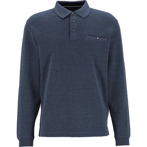 CASA MODA - Comfort Fit Polo - Blauw - Lange Mouw