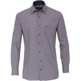 CASA MODA - Comfort Fit - Overhemd - Blauw met Rood en Wit Dessin - Popeline