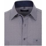 CASA MODA - Comfort Fit - Overhemd - Blauw met Rood en Wit Dessin - Popeline