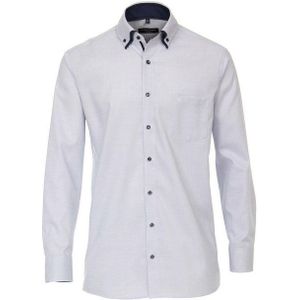 CASA MODA - Dobby - Overhemd - Blauw - Strijkvrij - Boordmaat: 53