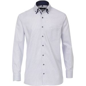 CASA MODA - Dobby Overhemd - Blauw - Strijkvrij - Comfort Fit
