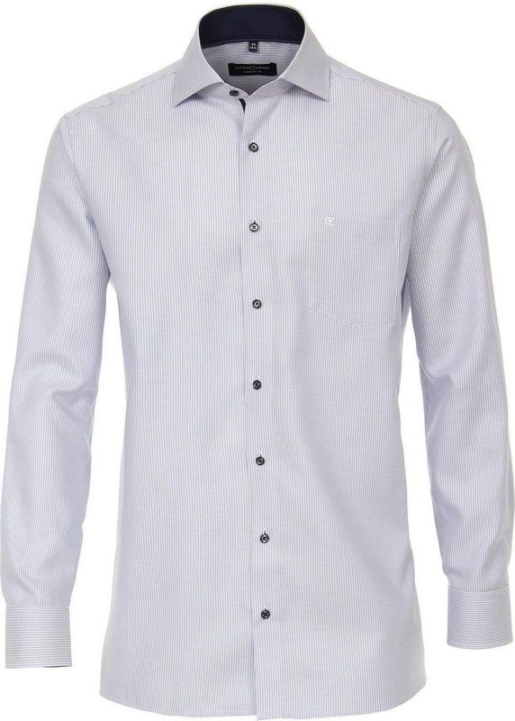 Casa Moda - Overhemd - Blauw - Lange Mouw - 100% Katoen - Modern Kent Kraag