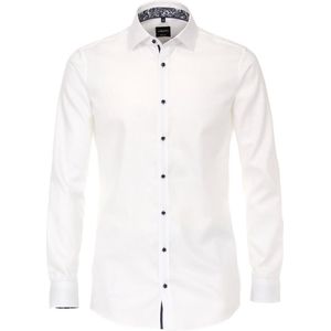 VENTI - Body Fit - Overhemd - Wit - Strijkvriendelijk, Kent Kraag