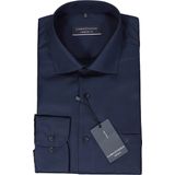 CASA MODA - Blauw Effen Overhemd - 100% Katoen - Kent Kraag - Lange Mouwen
