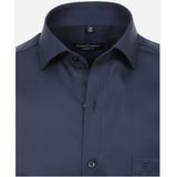 CASA MODA - Blauw Effen Overhemd - 100% Katoen - Kent Kraag - Lange Mouwen