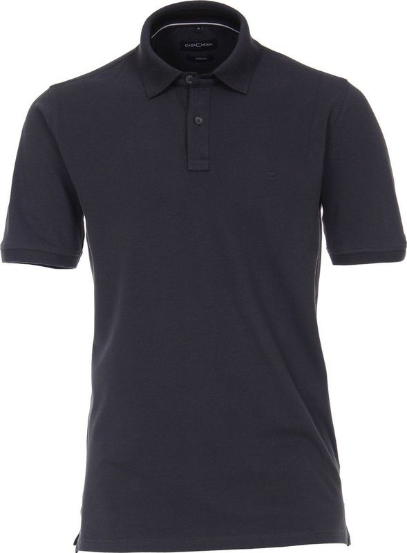 CASA MODA - Poloshirt - Antraciet Grijs - Stretch - Korte Mouwen