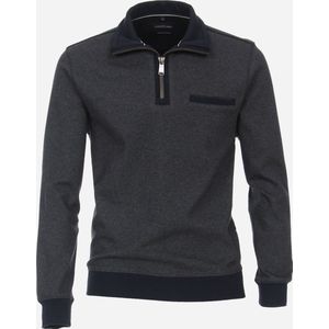 CASA MODA - Schipperstrui - Blauw Melange - Zachte Sweatstof - Comfort Fit