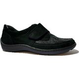 Waldlaufer - Klittenbandschoen 496H31 - Zwart - Stretch - Leer