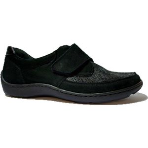 Waldlaufer - Klittenbandschoen 496H31 - Zwart - Stretch - Leer