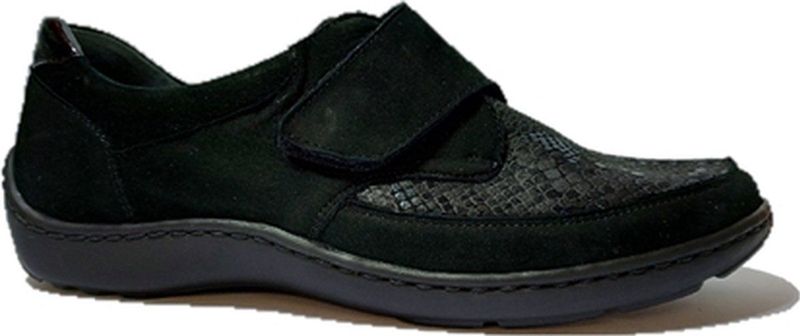 Waldlaufer - Klittenbandschoen 496H31 - Zwart - Stretch - Leer